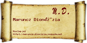 Maruncz Dionízia névjegykártya